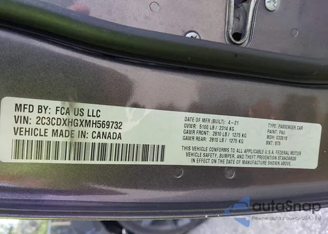 2021 Dodge Charger Gt Rwd from USA, damaged, VIN 2C3CDXHGXMH569732